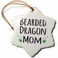 3dRose InspirationzStore Pet Designs - Bearded Dragon Mom - for Female Lizard and Reptile Enthusiasts and Girl pet Owners Green Footprints - Ornaments (ORN_154045)