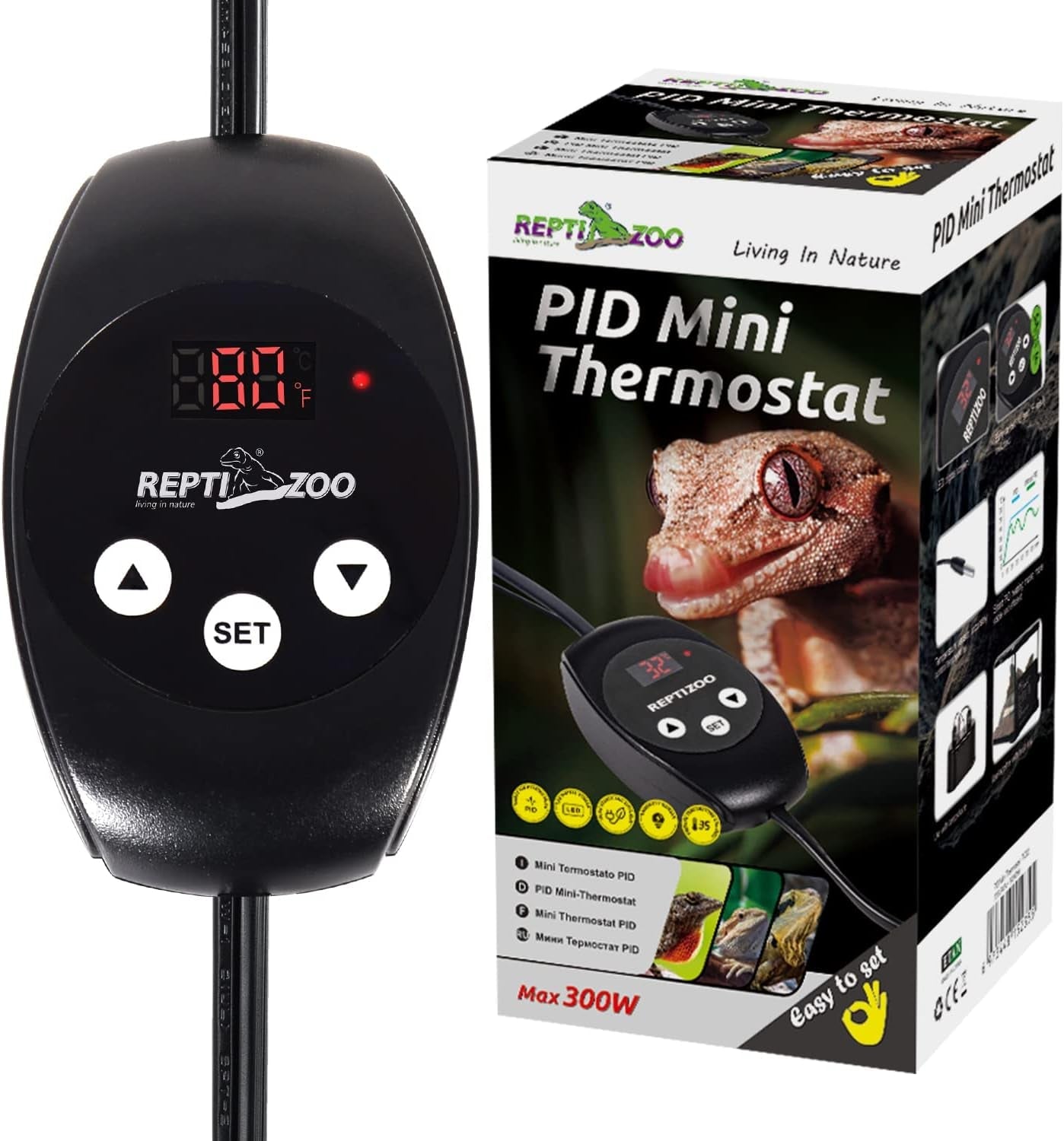 Reptile Thermostat PID Dimming Controller Digital Heat Lamp Temp Control 300W