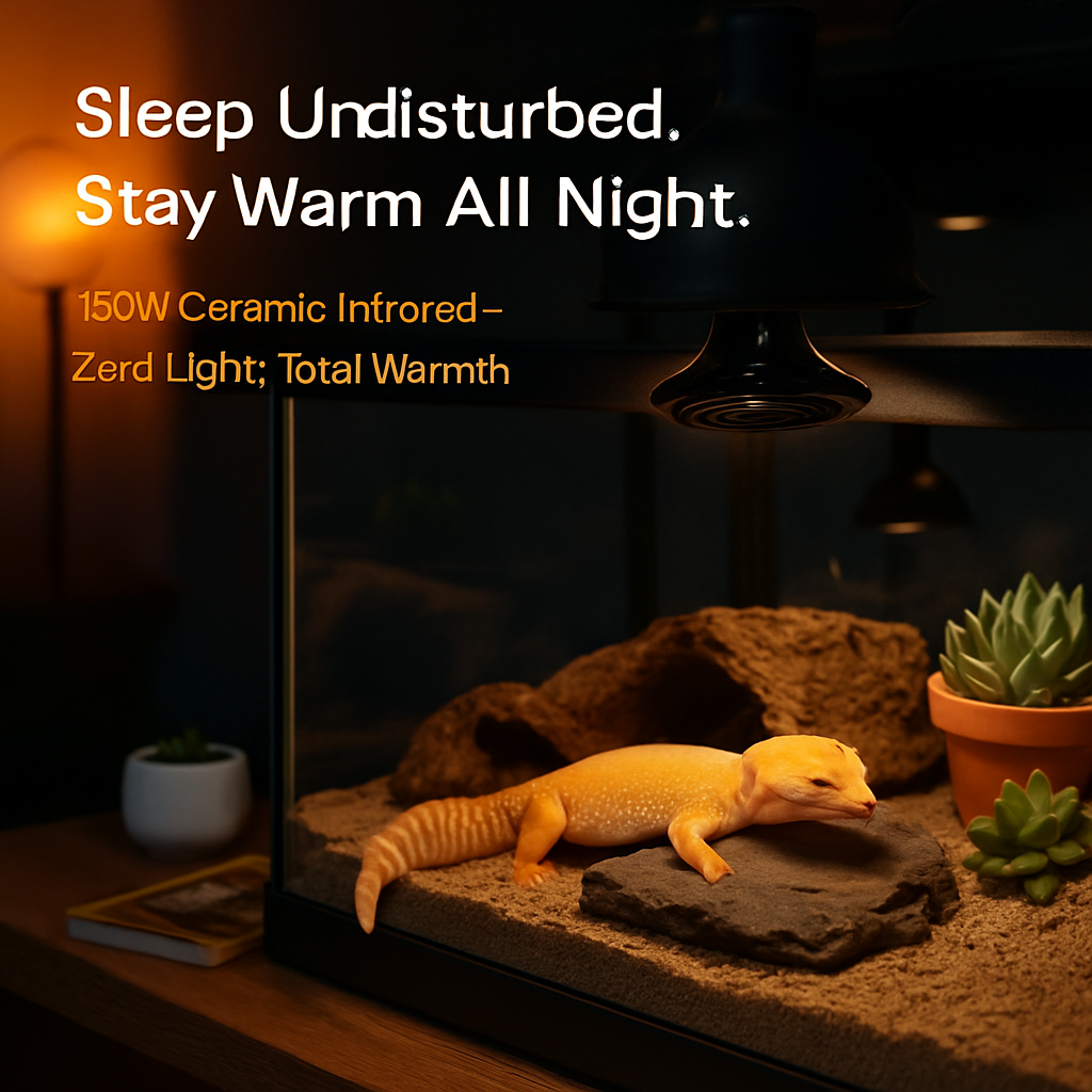 Ceramic Infrared Heat Lamp for Reptile Terrariums (No Light)